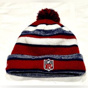 NFL Logo Wool Blend Red/White/Blue Beanie with Pom Unisex